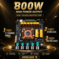 Module amplificateur de puissance sans fil Bluetooth 2.1 canaux AS21II TPA3255 220W*2+350W pour caisson de basses, module audio pour home cinéma OEM