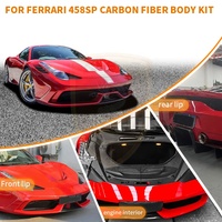 Kit carrosserie complet en fibre de carbone sèche style SP : pare-chocs avant, capot moteur, jupes latérales, embouts d'échappement, diffuseur arrière