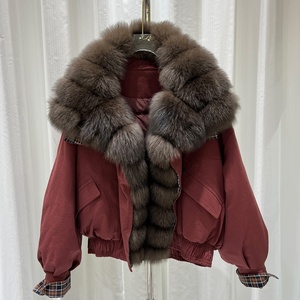 OUDINA Manteau d'hiver tendance et élégant, parka en duvet à col en <span class=keywords><strong>fourrure</strong></span> épaisse, manteau en <span class=keywords><strong>fourrure</strong></span> pour femmes - Product Image 1