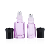 Petite bouteille à rouleau en verre de 3ml 5ml 10ml Bouteille d'huile de parfum Bouteilles de parfum rollerball rose à rouler avec couvercles en or rose