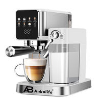 Cafetera Espresso Compacta y Silenciosa Anbolife, 20 Bares, Operación Táctil Digital, Cappuccino, Latte, Americano, OEM