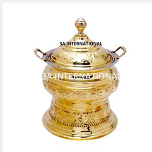 Chauffe-plats à finition dorée pour buffet plats de serveur de nourriture décoratifs avec support chauffe-plats multifonctionnel au design de luxe - Product Image 1