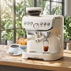 Cafetera Espresso Programable con Molinillo, Carcasa de Aluminio, Sistema de Preparación Eléctrico, Color Blanco, Uso Doméstico, 1450W - Product Image 1