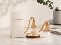 Nouveau mini diffuseur de parfum suspendu pour voiture, flacon de parfum pour voiture en verre givré avec cordon, diffuseur d'air frais pour voiture aux couleurs variées