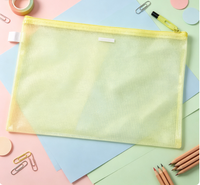 Organisateur de documents transparent en PVC imperméable avec fermeture éclair, format A4, sac de papeterie adapté à l'école et au bureau