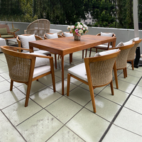 Mobilier extérieur turc, table à manger et chaises d'extérieur, ensembles de jardin, meubles de salle à manger de restaurant en rotin
