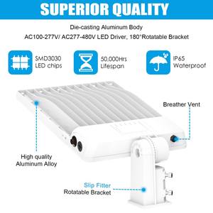 Éclairage d'extérieur 360W/290W/220W CCT réglable 3/4/5K 100-277VAC IP65 Projecteurs de stade, de route, de parking et de rue - Product Image 3