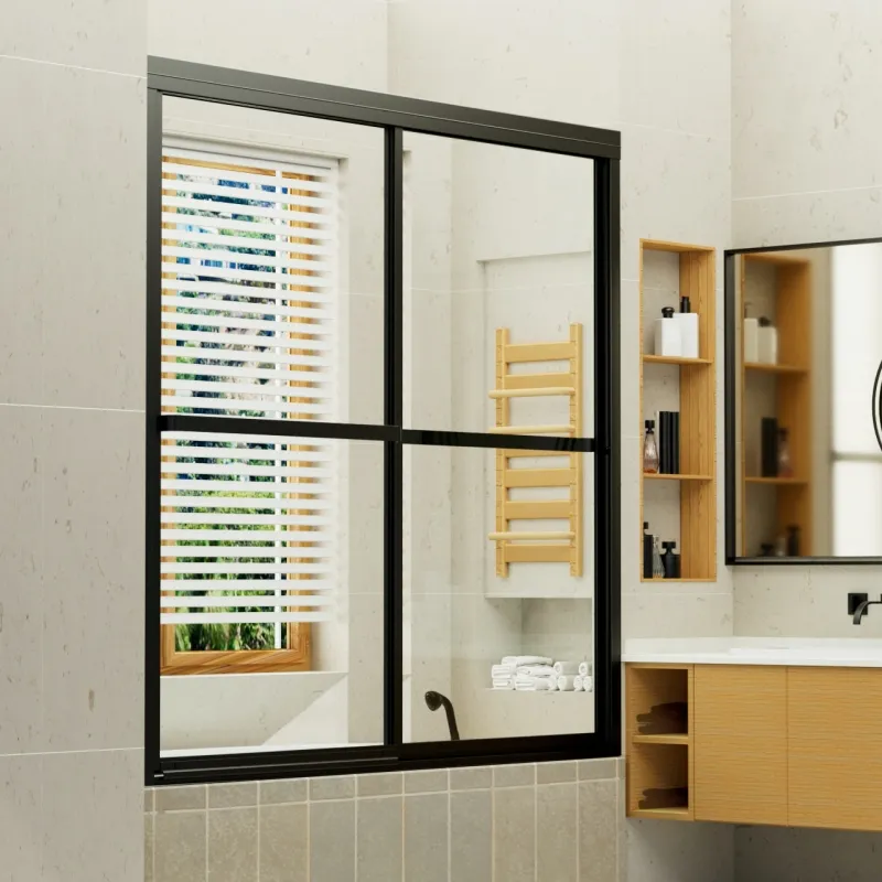 Ducha completa de vidrio templado corrugado con perfil de acero inoxidable cabina de ducha para cuarto de Ducha