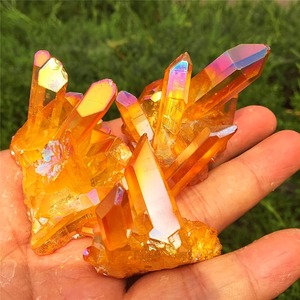 Wholesale High-quality Electroplated Orange <b>Crystal</b> <b>Clusters</b> Natural Healing Fashion Trend Collectible Art Home Decor - Product Image 3