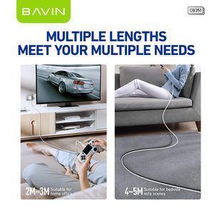 BAVIN CB351 pd 12w 18w 30w 60w 2m 3m 4m 5m pvc סוג c usb c טעינה מהירה מטען טלפון סלולרי כבל usb - Product Image 6