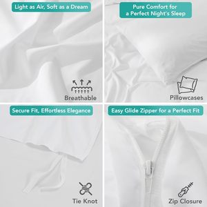 Parure de lit Yintex OEM ODM 2 pièces avec housse de couette et taies d'oreiller en microfibre brossée douce, blanc uni, taille double, certifiée Oeko-Tex, pour dortoir et maison - Product Image 5