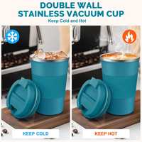 Gourde isotherme sous vide en acier inoxydable sans BPA 12/16 oz, tasse à café réutilisable pour café glacé, tasse de voyage pour café chaud