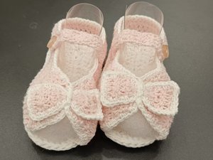 Chaussons bébé tricotés en coton rose personnalisables avec logo, mignons, unisexes, pour premiers pas, chauds, toutes saisons, écologiques - Product Image 6
