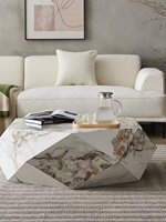 Table basse moderne italienne Normcore en ardoise polygonale diamantée, mobilier de salon mobile pour grand appartement