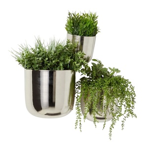 Support de plante d'intérieur rond en métal doré, présentoir mural en chrome, jardinières suspendues, support de pot de fleurs d'extérieur - Product Image 2