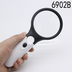 Loupe de lecture en plastique à double lentille avec 3 boules lumineuses LED, puissante, à maintien par clac, en promotion - Product Image 4