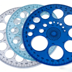 Règle de traçage 360° en plastique de marque ZKJ, modèle intégré multi-usage avec échelle de précision, conception creuse pour dessin de cercles, sans souci - Product Image 3