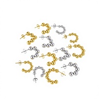 Boucles d'oreilles créoles Gaovo tendance en forme de boule soudée pour femme, en acier inoxydable plaqué or 18 carats, résistantes au ternissement, bijoux d'oreille à la mode