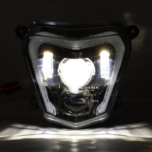 Pour <span class=keywords><strong>KTM</strong></span> <span class=keywords><strong>Duke</strong></span> <span class=keywords><strong>690</strong></span> 690R phares avant de moto Hi/Lo faisceau phare LED assemblage avec blanc DRL - Product Image 3