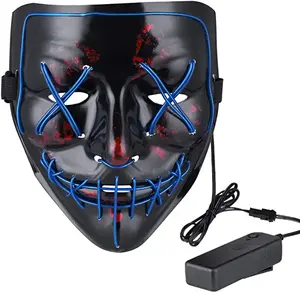 1p spaventosi Colplay di Halloween illuminano il viso di spurgo festa in maschera di Halloween decorazione a Led per bambini uomini donne faccia incandescente