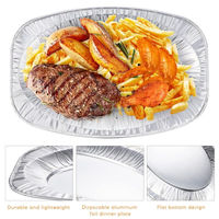 Barquette ovale en aluminium jetable pour aliments, 200 ml, 150 ml, pour la cuisson de la dinde, le barbecue et la restauration
