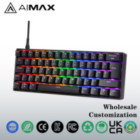 Clavier mécanique filaire 61 touches, mini, interrupteurs verts, rétroéclairage RGB, programmable, USB Type-C, portable, pour gaming, modèle exclusif, en stock