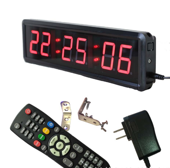 Hot Sale 1.8 Inch 6-Segment Display Smart Aluminum Alloy Red LED Wall Clock Rechargeable Battery Modern Design Outdoor Countdown