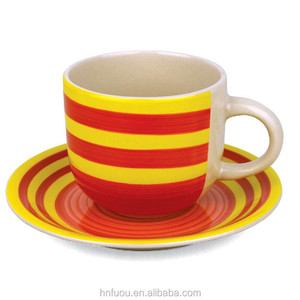 Set di <span class=keywords><strong>Tazze</strong></span> e Piattini in <span class=keywords><strong>Porcellana</strong></span> Dipinta <span class=keywords><strong>a</strong></span> <span class=keywords><strong>Mano</strong></span>, Lussuoso ed Ecologico, Confezione Regalo, Tazza da 350cc - Product Image 6