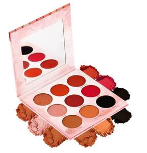 Palette carrée transparente noire 12 couleurs, poudre pressée illuminateur, logo personnalisé, <span class=keywords><strong>bronzer</strong></span>, illuminateur, maquillage privé - Product Image 1