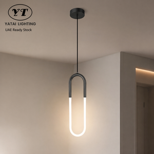 Modern Metal Led Pendant <b>Light</b> Fixture For Bedroom Dining Room <b>Indoor</b> Home Decor Adjustable Height 14W Neutral White - Product Image 1