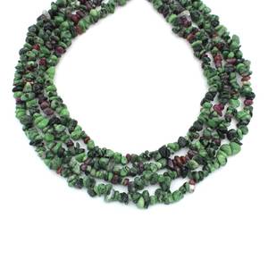 Cuentas de Zoisita Rubí en Forma de Chip, Cuentas de Piedras Preciosas Naturales Bicolor, Hilo de 17 Pulgadas y 34 Pulgadas - Product Image 3