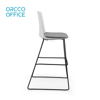 Design de luxe bureau maison cuisine invité PP coque couleurs tissu cuir tapissé coussin moderne métal tabouret haut chaise