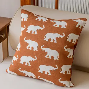 优雅素描图案大象抽象现代明亮设计绘画秋季沙发家居装饰扔靠垫套