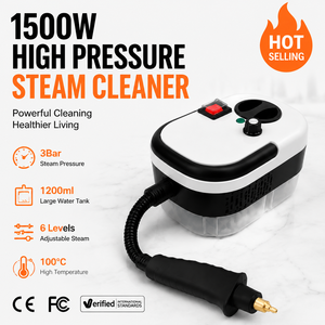 เครื่องทำความสะอาดไอน้ำแบบพกพา 1500W แรงดันสูง 3 บาร์ เครื่องทำความสะอาดไอน้ำแบบมือถือ ถังน้ำ 1200 มล. อเนกประสงค์ สำหรับทำความสะอาดบ้านและรถยนต์ - Product Image 5