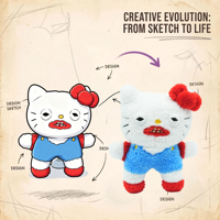Nouveau produit phare, faible MOQ : Peluche Mascotte Chat Mignon avec Nœud Papillon et Dents, Coussin d'Accueil pour Enfants, Cadeau, Supermarché