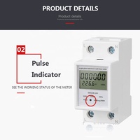 Medidor de energía eléctrico monofásico abierto, contador electrónico de vatios-hora, tamaño pequeño, 35mm, montado en Riel din
