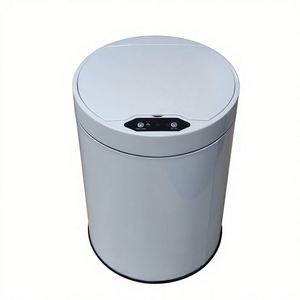Poubelle intelligente ronde en métal de 12 L avec capteur de mouvement à une touche, chargement automatique, fermeture douce, pour cuisine et salle de bain - Product Image 1