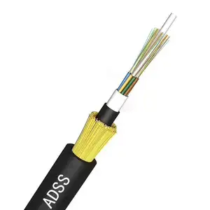 Harga produsen kabel serat optik udara luar ruangan G652d Sm Fiber 12core 24core 48core Asu 100 kabel optik serat ADSS