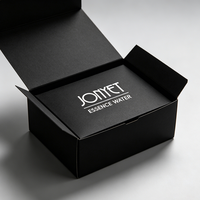 Boîte rigide magnétique portable noire mate de luxe avec logo personnalisé pour emballage de produits de soin en flacon, MOQ 1000, vente en gros, écologique et artistique