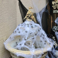 Toile d'araignée artificielle super extensible, décoration d'Halloween, accessoires de scène effrayants pour fêtes, décoration intérieure et extérieure, accessoires de décoration pour la maison