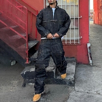 YSJY Fabricant de vêtements de rue, ensembles de veste en jean brodée surdimensionnée personnalisée, tenues, ensembles de pantalons en jean lourd pour hommes