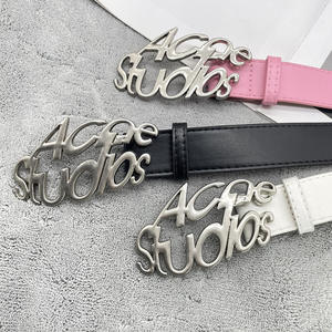 <span class=keywords><strong>Cintura</strong></span> di Design a Forma di Lettera Personalizzata in 3 Colori con Fibbia Argentata, <span class=keywords><strong>Cintura</strong></span> Fashion in Pelle PU con Fibbia Resistente in Lega <span class=keywords><strong>per</strong></span> Jeans e Vestiti - Product Image 1