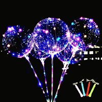 Bâtons de ballons LED Bobo 20 pouces, 3 fonctions, multicolores, 10 packs, décoration pour Halloween, anniversaire, fête, Diwali, Pâques