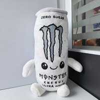 Bestseller transfrontalier et phénomène Internet : Cadeau poupée réaliste en forme de griffe sans sucre ; Jouet en peluche Monster Energy Ultra White Style