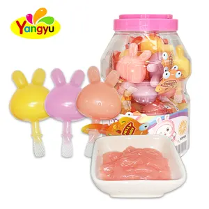 Hot Seller Cartoon Rabbit Shape Jelly Drink IN Jar Fruity Sabor Jelly Mini fruta Jelly