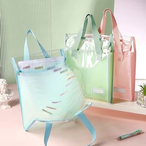 Bolsa de Archivo Transparente de PVC Reciclable al por Mayor, Impermeable, para Viajes, Portadocumentos A4, Carpeta Organizadora para Estudiantes y Oficina - Product Image 4