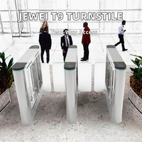Barrière pivotante de contrôle d'accès pour immeuble de bureaux, RFID, code QR, empreinte digitale, tourniquet vertical électronique, moteur sans balais, acier inoxydable