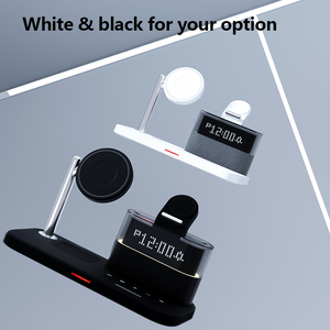 Despertador de luz nocturna de colores RGB con logotipo personalizado 5 en 1 cargadores inalámbricos estación soporte 15W cargador multifuncional para <span class=keywords><strong>Samsung</strong></span> - Product Image 6