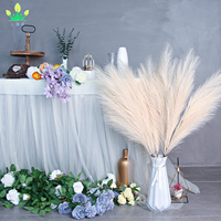 Rumput Pampas Besar Berbulu Tinggi Bunga Buatan Boho Decor Bulrush Reed Grass untuk Vas Filler Farmhouse Dekorasi Pernikahan Rumah