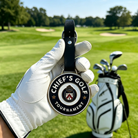 Tag Logam Berlapis Gunmetal dengan Logo Kustom untuk Tas Golf, Tag Golf Profil Rendah untuk Tas